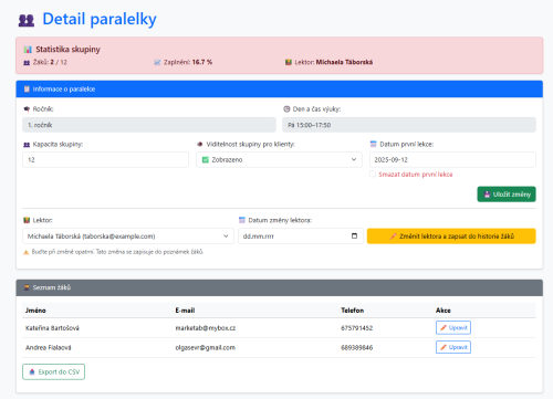 Detail paralelky